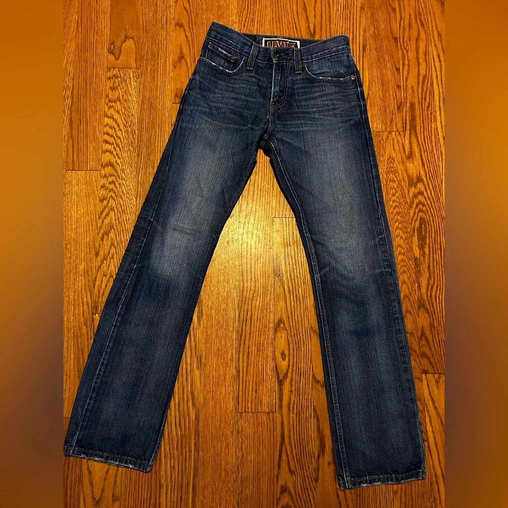 Levi’s 514 Slim Straight Jeans Men’s W 28” 32” Inseam Medium Wash Blue Denim Y2K - Picture 2 of 13